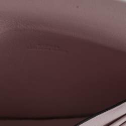 Pre Owned Loewe White Leather Small Crystal Flower Heel Pouch