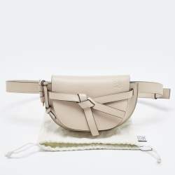 Pre Owned Loewe Grey Leather Mini Gate Belt Bag