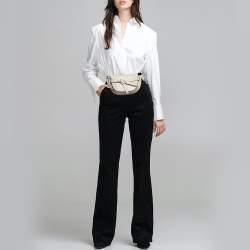 Pre Owned Loewe Grey Leather Mini Gate Belt Bag