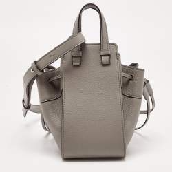 Loewe Olive Green Leather Mini Hammock Drawstring Bag