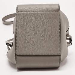 Loewe Olive Green Leather Mini Hammock Drawstring Bag