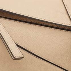 Pre Owned Loewe Beige Leather Small Puzzle Shoulder Bag
