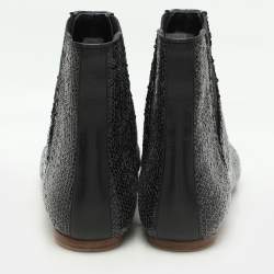 Pre Owned Loewe Black Sequin Embellished Chelsea Ankle Boots Size 37