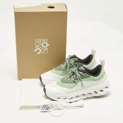 Pre Owned Loewe x On Green/White Fabric Cloudtilt 2 Sneakers Size 39
