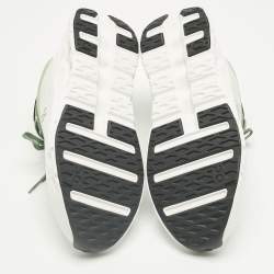 Pre Owned Loewe x On Green/White Fabric Cloudtilt 2 Sneakers Size 39