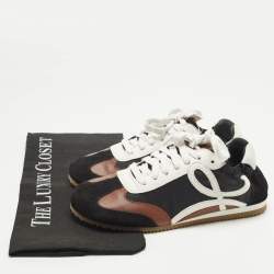 مملوكة مسبقًا Loewe Tricolor Leather and Nylon paneled Lace Up Sneakers Size 36