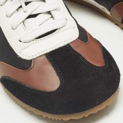 مملوكة مسبقًا Loewe Tricolor Leather and Nylon paneled Lace Up Sneakers Size 36