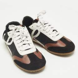 مملوكة مسبقًا Loewe Tricolor Leather and Nylon paneled Lace Up Sneakers Size 36
