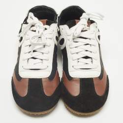 مملوكة مسبقًا Loewe Tricolor Leather and Nylon paneled Lace Up Sneakers Size 36