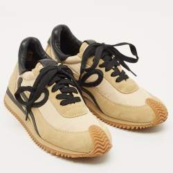 مملوكة مسبقًا حذاء رياضي لووي سويدي وجلد بني قصير مقاس 39