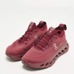 Pre Owned Loewe x On Cloudtilt Size 39 Burgundy Knit Fabric Low Top Sneakers