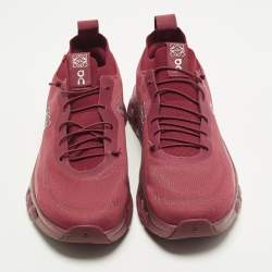 Pre Owned Loewe x On Cloudtilt Size 39 Burgundy Knit Fabric Low Top Sneakers