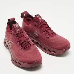 Pre Owned Loewe x On Cloudtilt Size 39 Burgundy Knit Fabric Low Top Sneakers