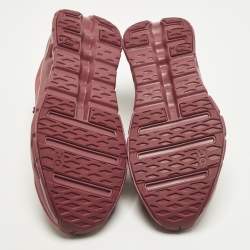 Pre Owned Loewe x On Cloudtilt Size 39 Burgundy Knit Fabric Low Top Sneakers