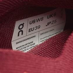 Pre Owned Loewe x On Cloudtilt Size 39 Burgundy Knit Fabric Low Top Sneakers