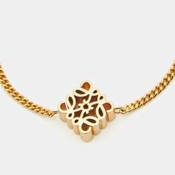 Pre Owned Loewe Anagram Gold Tone Bracelet