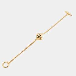 Pre Owned Loewe Anagram Gold Tone Bracelet