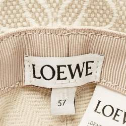 Pre Owned Loewe  Beige Anagram Jacquard Bucket Hat