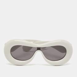 Pre Owned Loewe Light Grey LW400991 Inflated Round Sunglasses