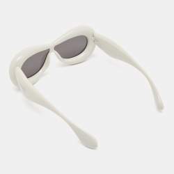 Pre Owned Loewe Light Grey LW400991 Inflated Round Sunglasses