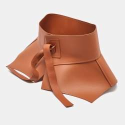 Pre Owned Loewe Brown Leather Obi Corset Belt M