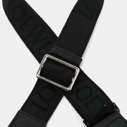 Loewe Black Canvas and Leather Webbing Adjustable Bag Strap