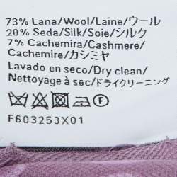 Pre Owned Loewe Purple Anagram Print Wool & Silk Scarf