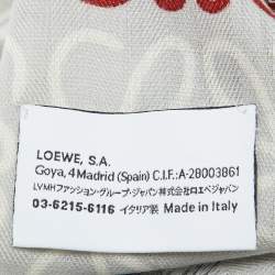 Loewe Grey Multi Anagram Print Wool & Silk Stole 