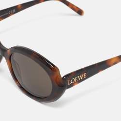 Loewe Brown Brown Tortoise Shell Effect LW401471 Mini Oval Sunglasses