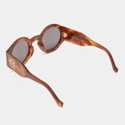 Loewe Tortoise Brown/Black LW40081U Chunky Anagram Round Sunglasses