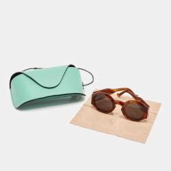 Loewe Tortoise Brown/Black LW40081U Chunky Anagram Round Sunglasses