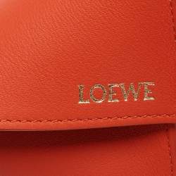 Loewe Orange Leather Puzzle Fold Charm