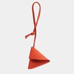 Loewe Orange Leather Puzzle Fold Charm