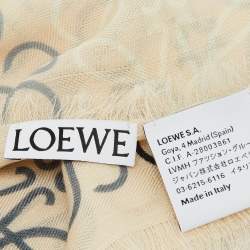 Loewe Beige Anagram Wool & Silk Scarf