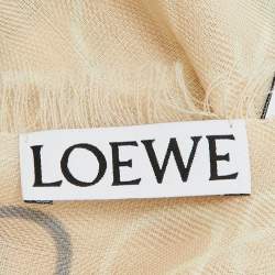 Loewe Beige Anagram Wool & Silk Scarf