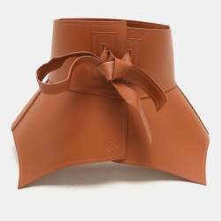 Pre Owned Loewe Brown Leather Obi Corset Belt S