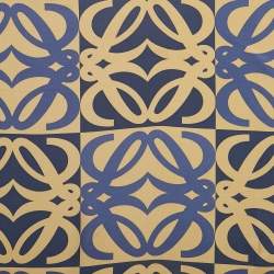 Loewe Navy Blue & Gold Logo Printed Silk Square Scarf