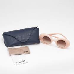 Loewe Peach/Brown Gradient LW40089I Frame Oval Sunglasses
