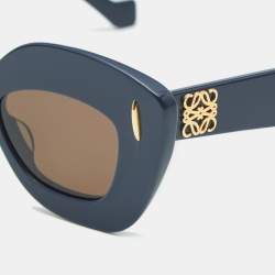 Loewe Navy Blue/Black LW40127I Anagram Frame Cat Eye Sunglasses