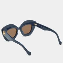Loewe Navy Blue/Black LW40127I Anagram Frame Cat Eye Sunglasses