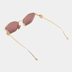 Pre Owned Loewe Purple/Gold Tone LW40115U Anagram Cat Eye Sunglasses
