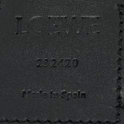 مملوكة مسبقًا Loewe Buckle Belt Woven Black Leather