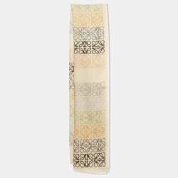 Pre Owned Loewe Cream Anagram Wool Scarf