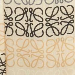 Pre Owned Loewe Cream Anagram Wool Scarf