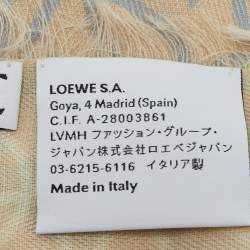 Pre Owned Loewe Cream Anagram Wool Scarf