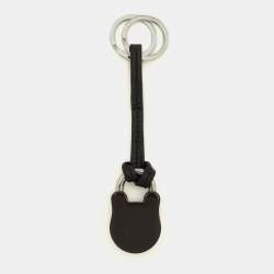 مملوكة مسبقًا Loewe Padlock Key Ring Black Leather