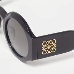 Pre Owned Loewe Black LW40081U Chunky Anagram Round Sunglasses