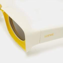 مملوكة مسبقًا Loewe Yellow/White LW400331 Paula's Ibiza Shigra Oval Sunglasses