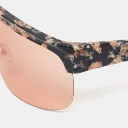 Pre Owned Loewe Orange/Black LW40034U Floral Mask Shield Sunglasses