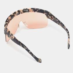 Pre Owned Loewe Orange/Black LW40034U Floral Mask Shield Sunglasses